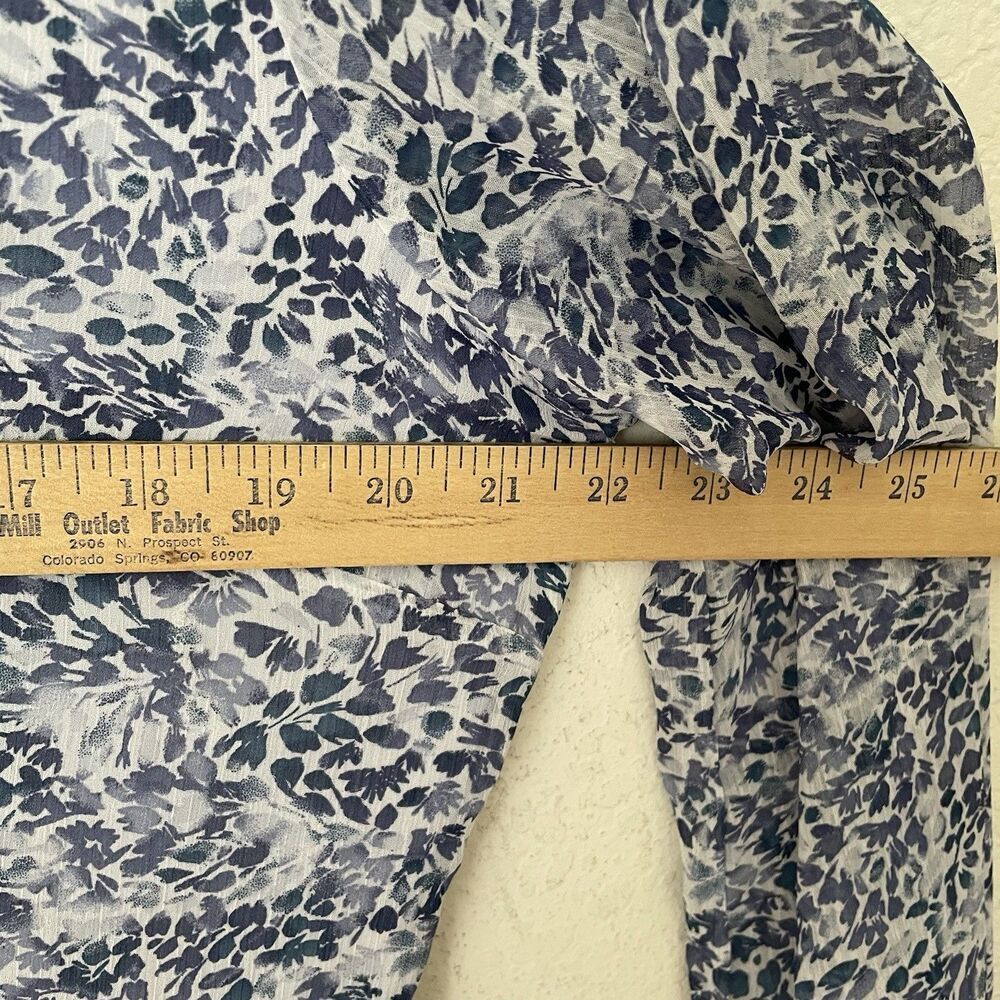 Express Women’s xL Floral Dress Short Tie Waist Blue Chiffon Long Sleeve Girly - Picture 10 of 11